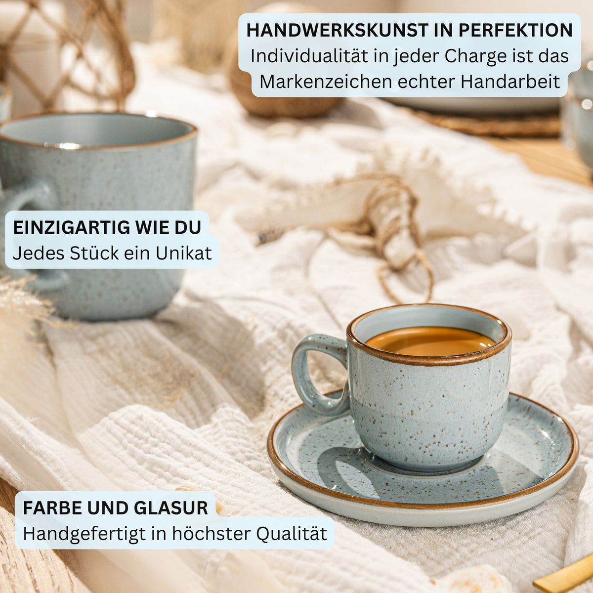 SÄNGER Espresso Cup Set Rio Lagoon 8-piece for 4 people