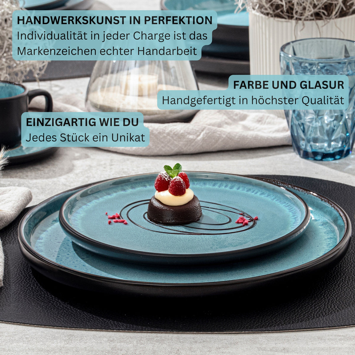 SÄNGER Speiseteller Set Granada - 6 teilig aus Steingut