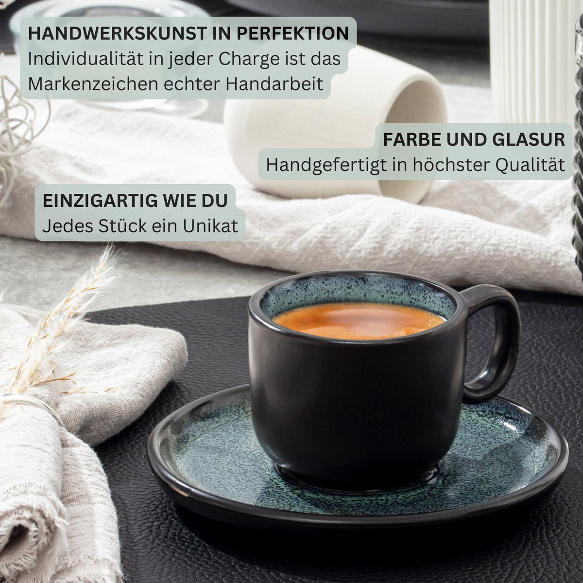 SÄNGER Stoneware Espresso Cups Set Malmö 12-piece