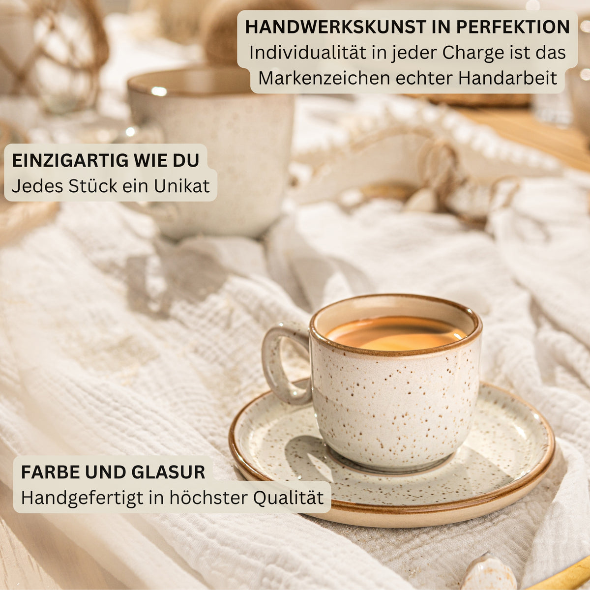 SÄNGER Espresso Cup Set Rio Cream 12-piece for 6 people