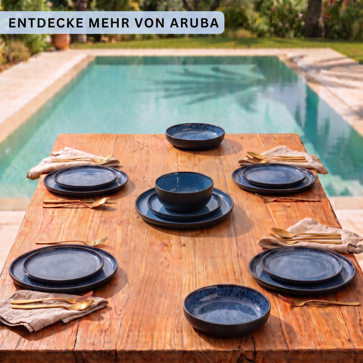SÄNGER Stoneware Dinnerware Set Aruba, 30-piece Combi-Set for 6 People