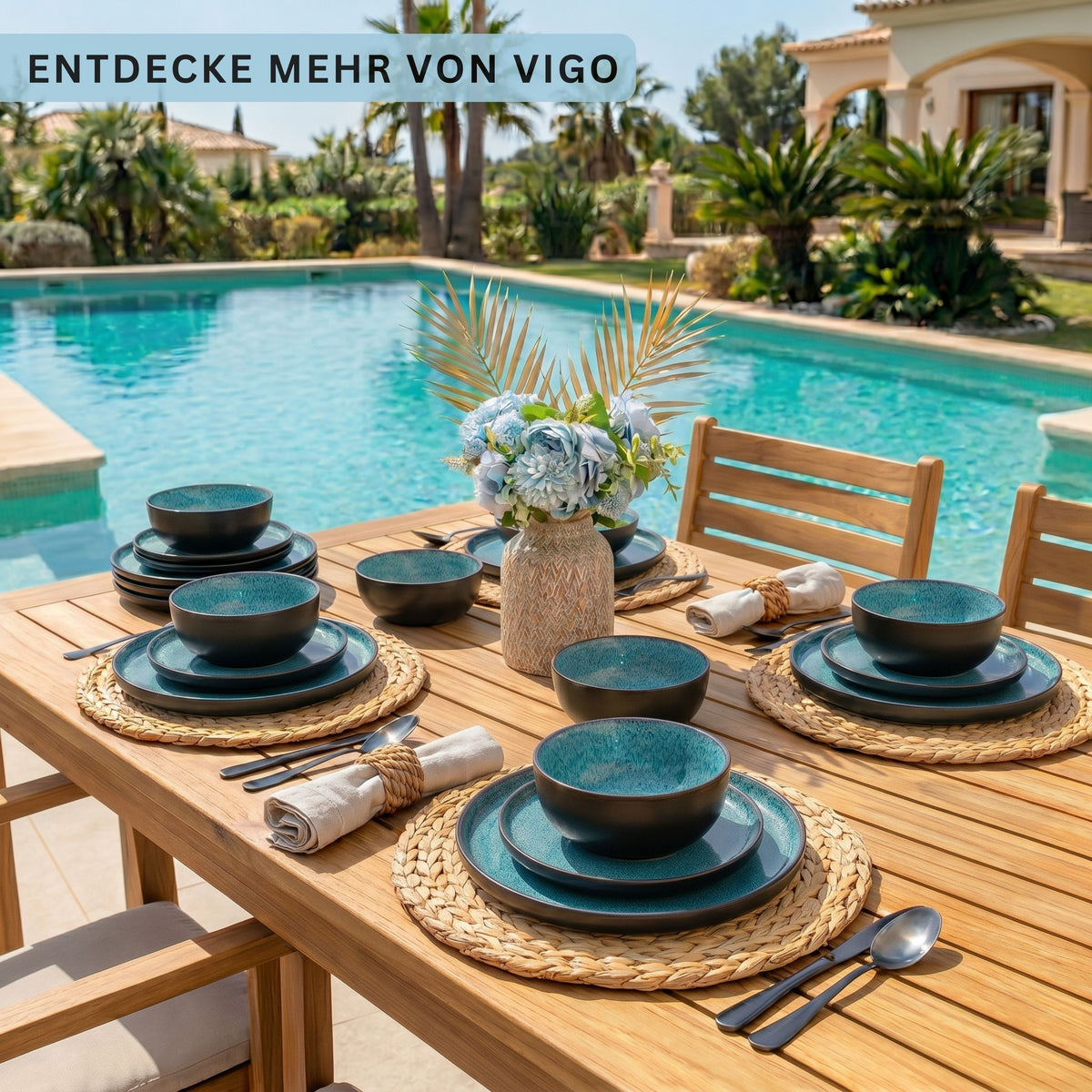 SÄNGER Stoneware Dinnerware Set Vigo, 30-Piece Combi-Set for 6 People