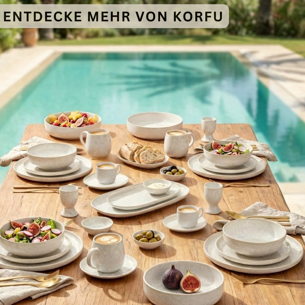 SÄNGER Stoneware Serving Platter Set Corfu 11-piece