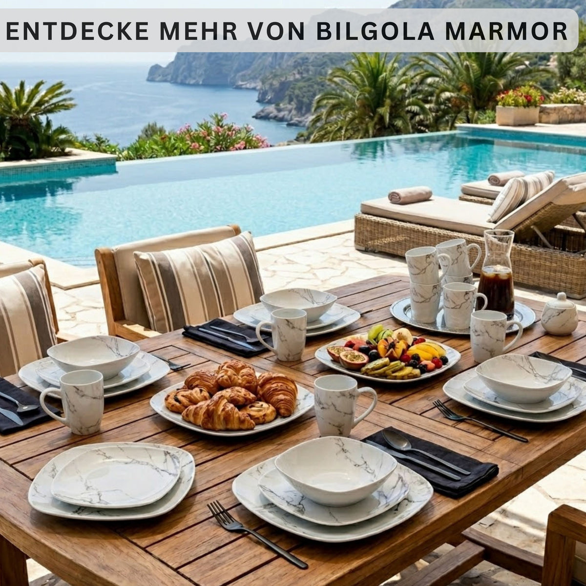 SÄNGER Porcelain Dinnerware Set Bilgola Marble 30-piece for 6 People