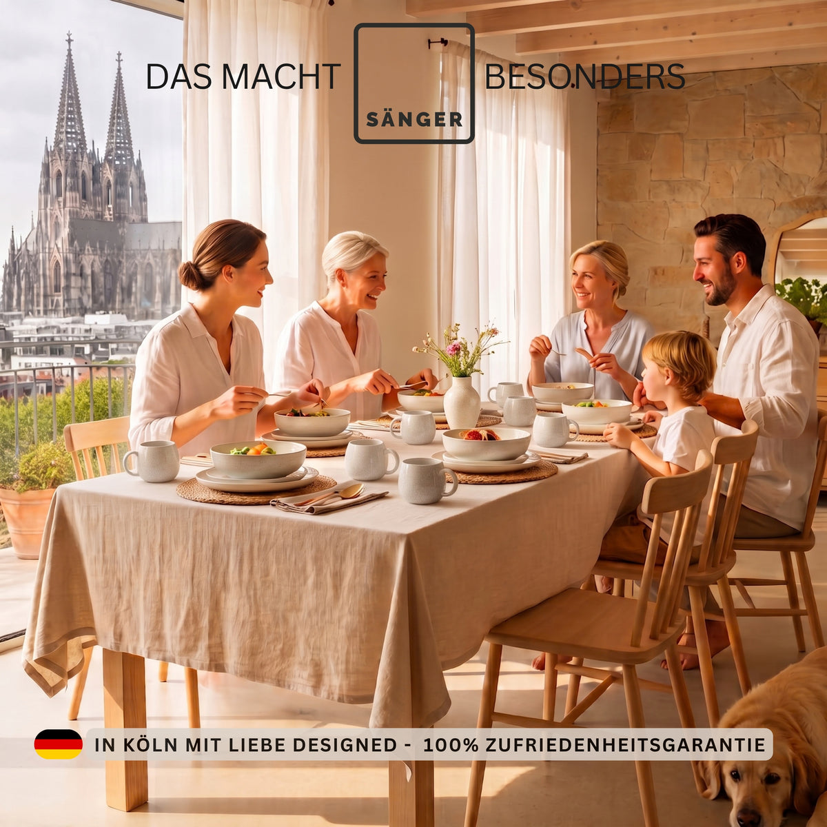 SÄNGER Steingut Korfu Kaffee-Set 12 teilig für 4 Personen