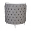 Caisse ROYAL I Arrondie Matelassée avec Boutons  Structure Blanc Gloss