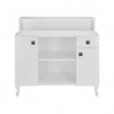 Caisse MADAME Matelassée avec Boutons Structure Blanc Gloss