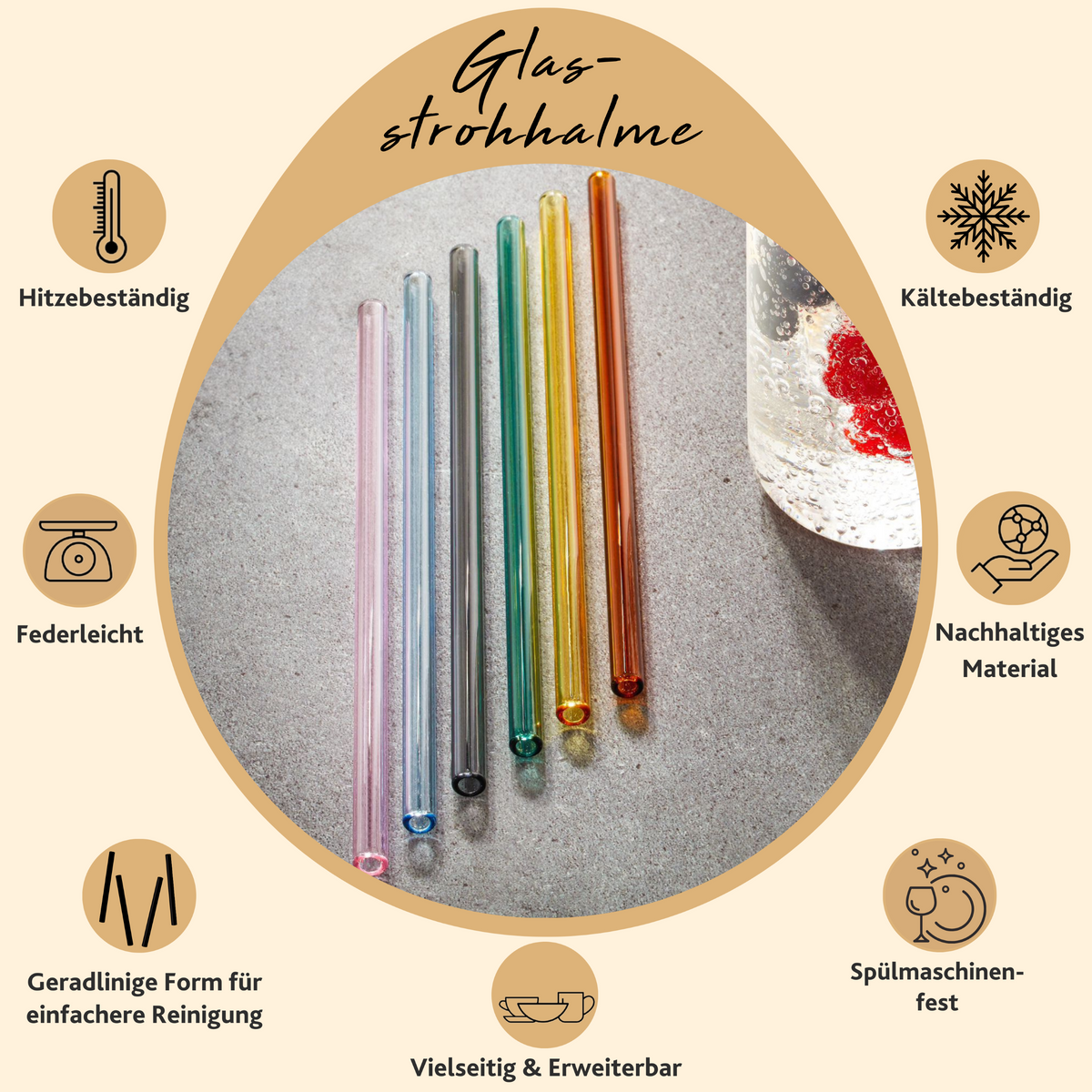 SÄNGER Glass Straws 6-piece