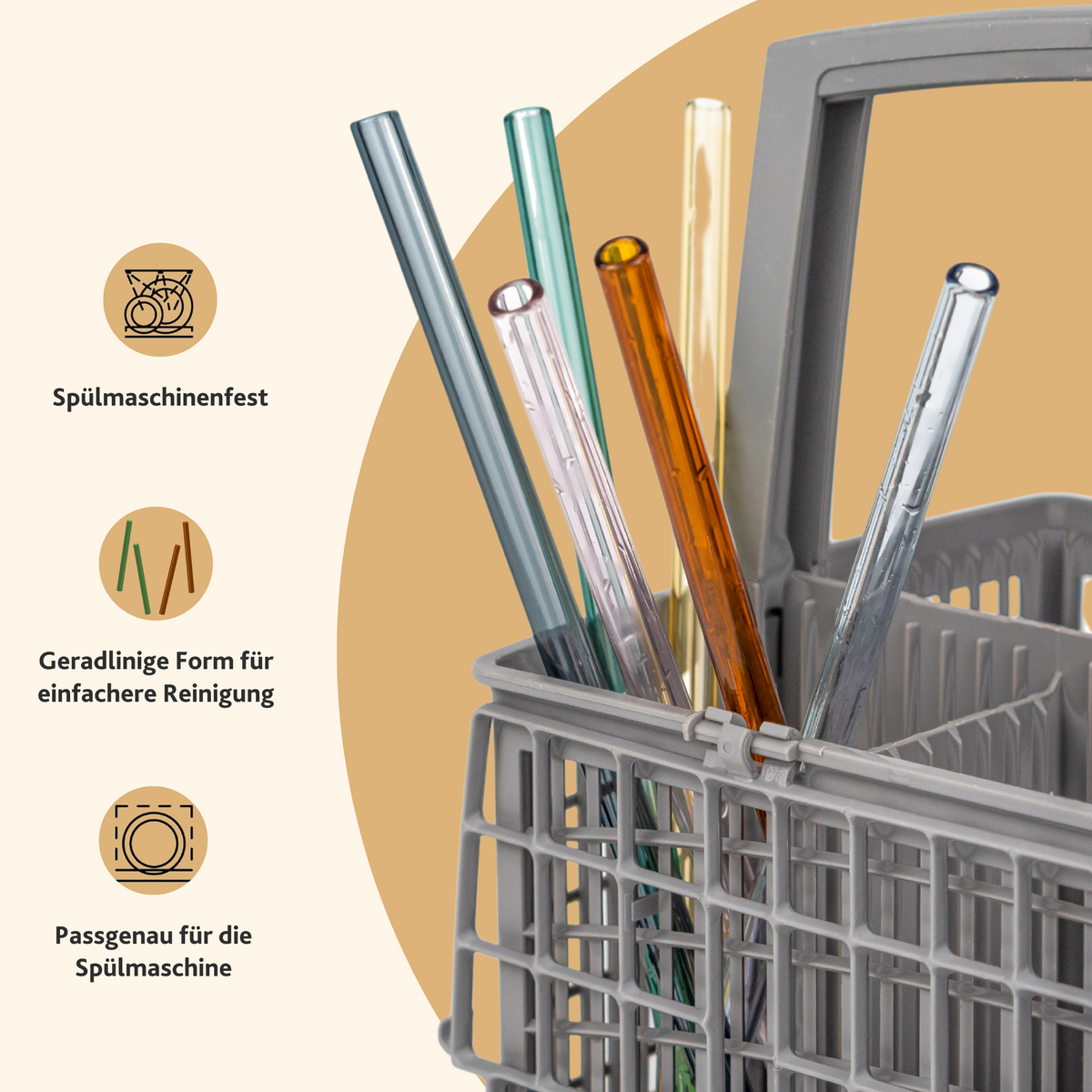 SÄNGER Glass Straws 6-piece